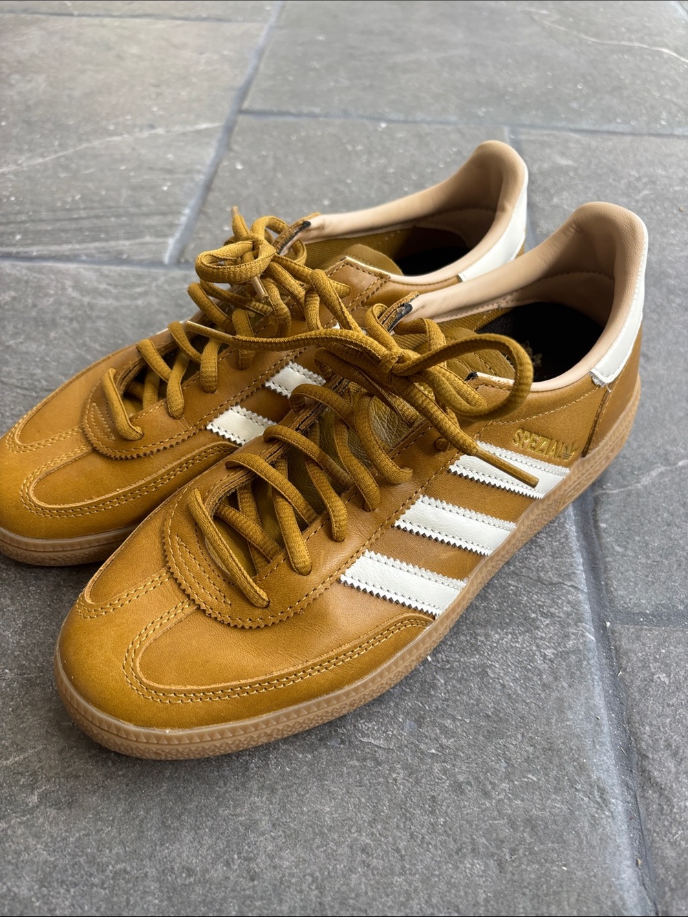 adidas Samba Sneakers in Mustard Yellow and White